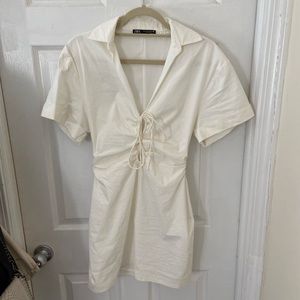 White shirt sleeve dress
